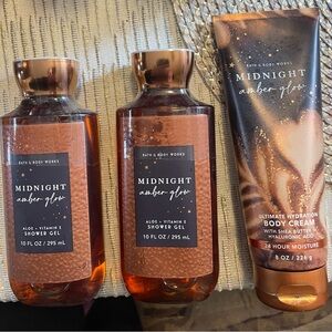 Bath & Body Works Midnight Amber Glow Shower Gel & Body Cream - Amber Brown